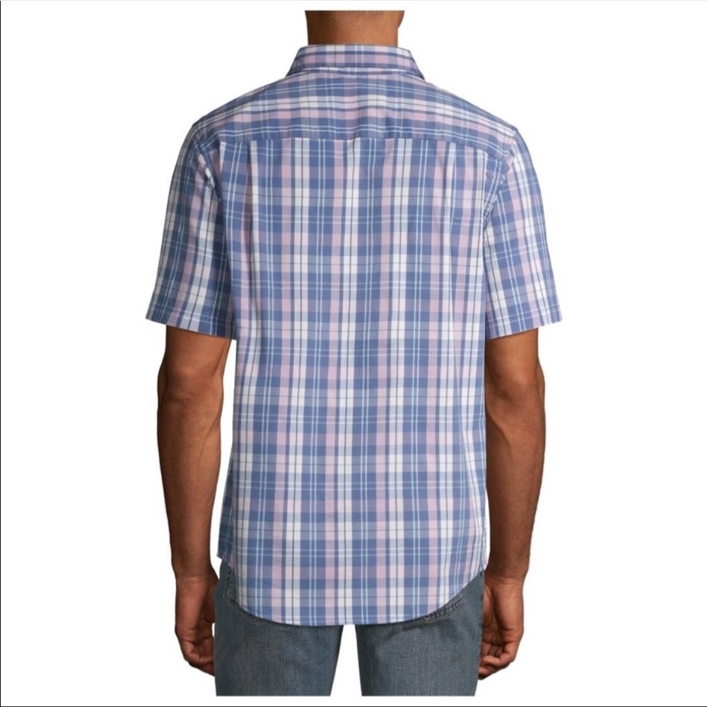 🆕George Men’s Plaid Poplin Short Sleeve Shirt - Picture 4 of 5